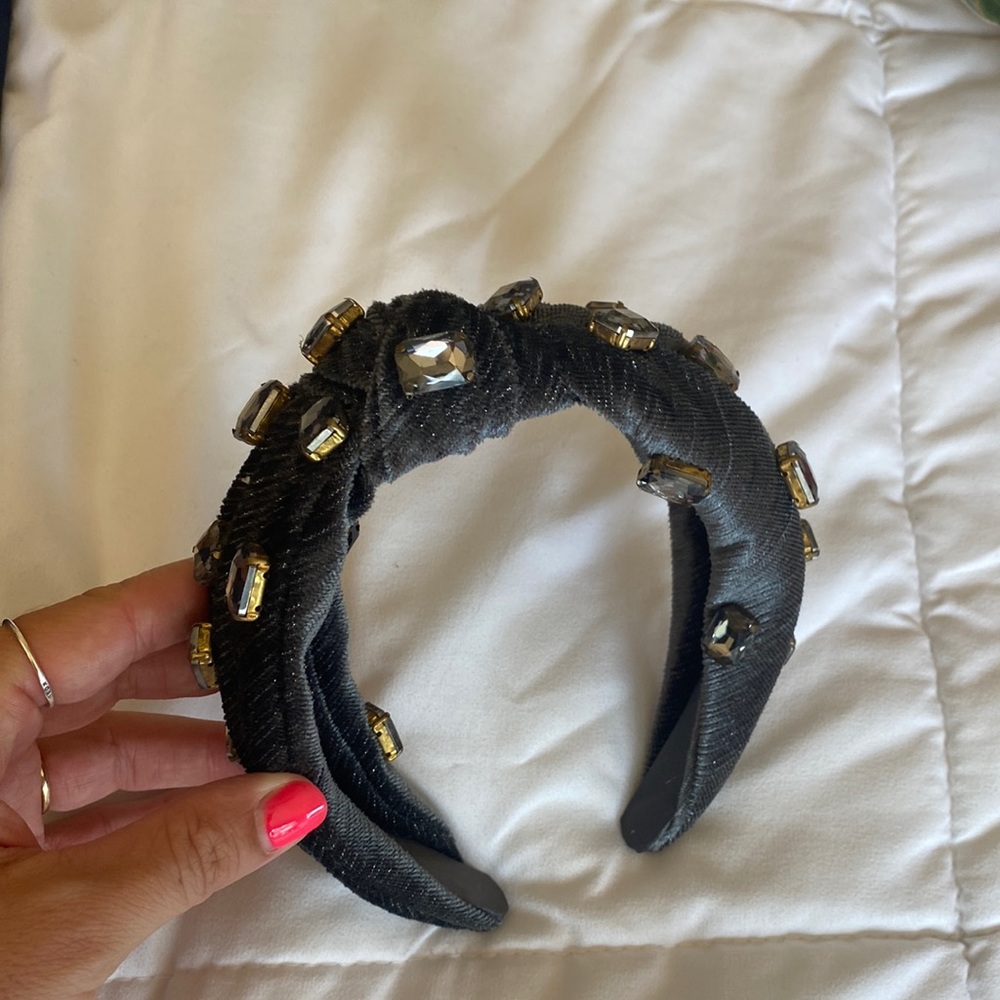 Anthropologie jeweled headband and red velvet headband